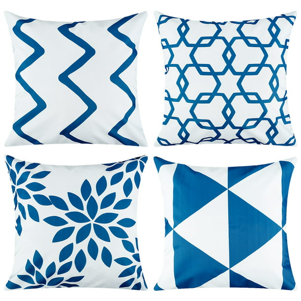 45*45cm Blue Geometric Sofa Cushion Cover Throw Pillow Case Home Decor Square 